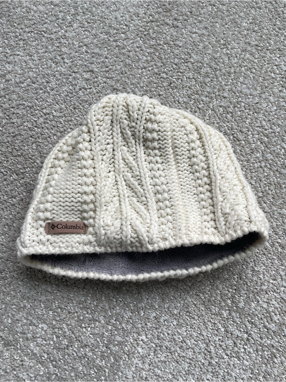 Columbia Cream Cable Knit Beanie Hat